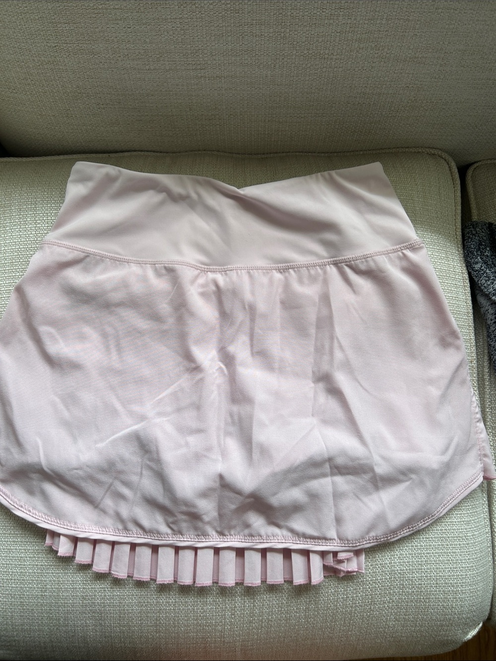 Women's Light Pink Pleated Hem Active Mini Skirt